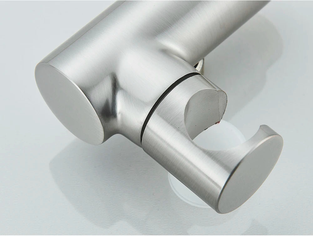 Poiqihy Chrome Shower Head Holder Handheld Shower Spray Bracket Wall Mounted Bidet Sprayer Holder Concealed Faucet Accessory