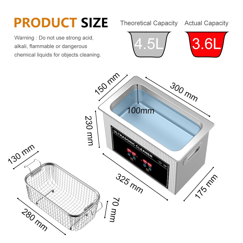 2L 3L 4L 6L 10L 15L 22L 30L Digital Ultrasonic Bath 600W Heater Timer Degas Clean Basket Ultrasound Cleaner Cleaning Tool