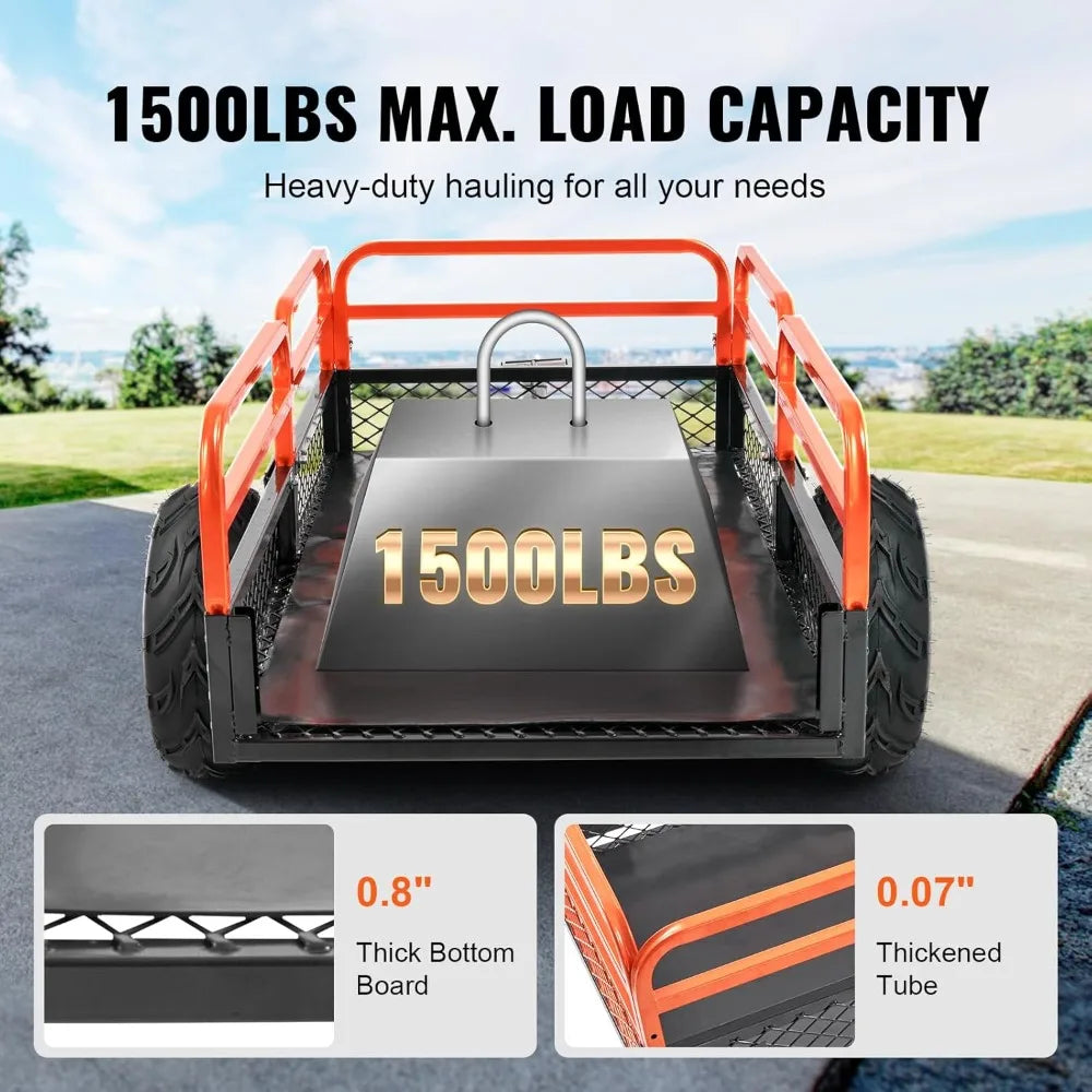 Heavy-Duty Yard Dump Trailer – 1500 lb Capacity, 15 cu. ft.
Perfect for lawn, garden, and outdoor hauling. Durable design for easy dumping and transport.