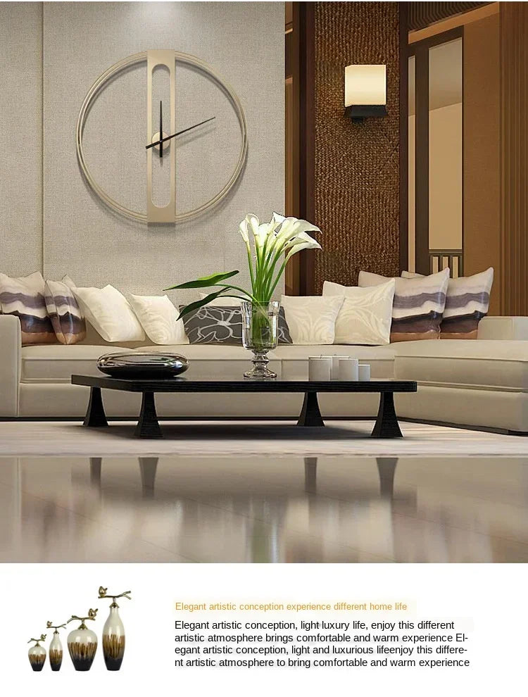 Nordic Light luxury creative decoration clock simple and fashionable living room clock Iron mute wall clock modern design decor