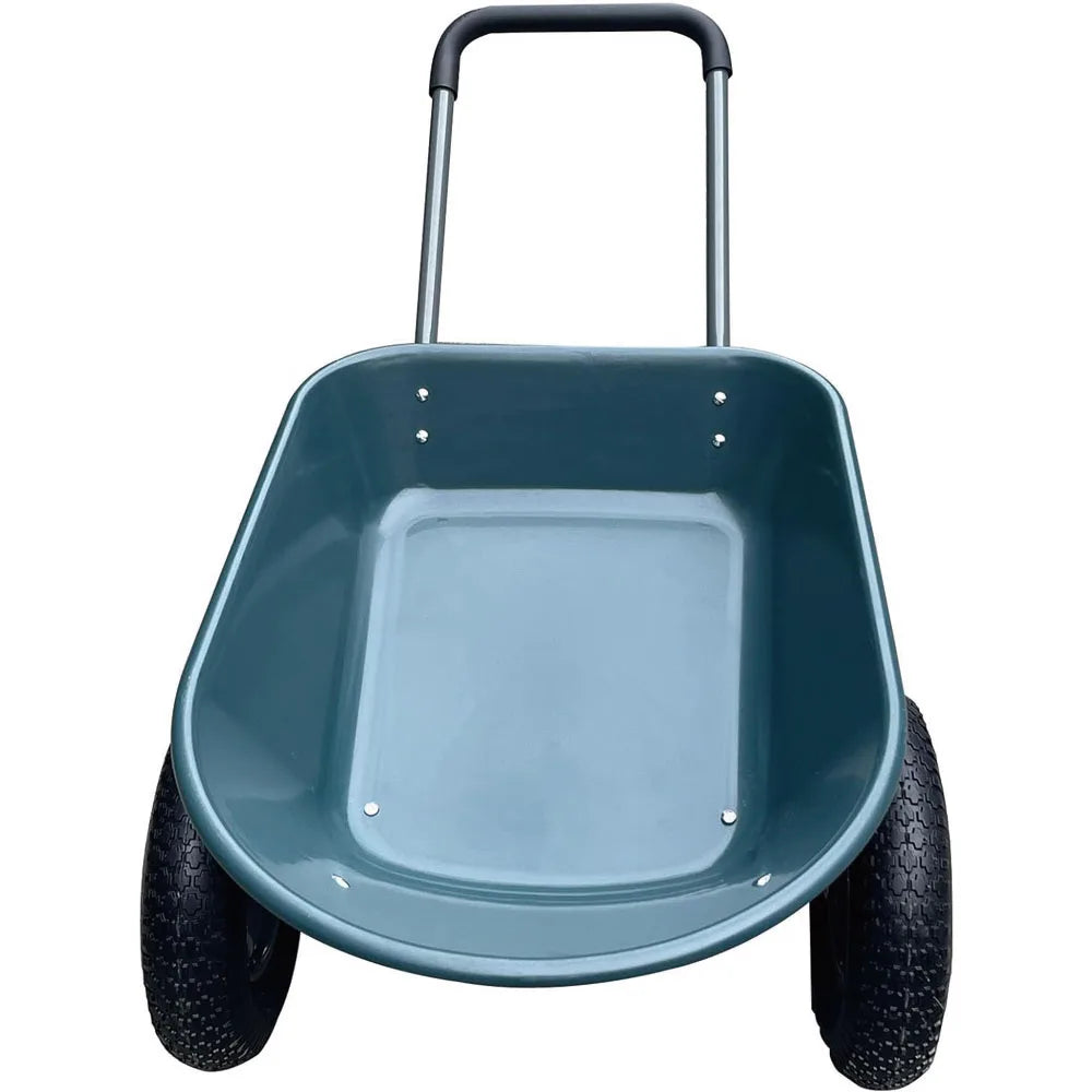 Dual-Wheel Heavy-Duty Dump Cart
1200 lb capacity poly yard wagon towable utility cart with built-in stand. Perfect for landscaping, gardening, hauling mulch, soil, firewood, or tools. Durable, easy-dump design.