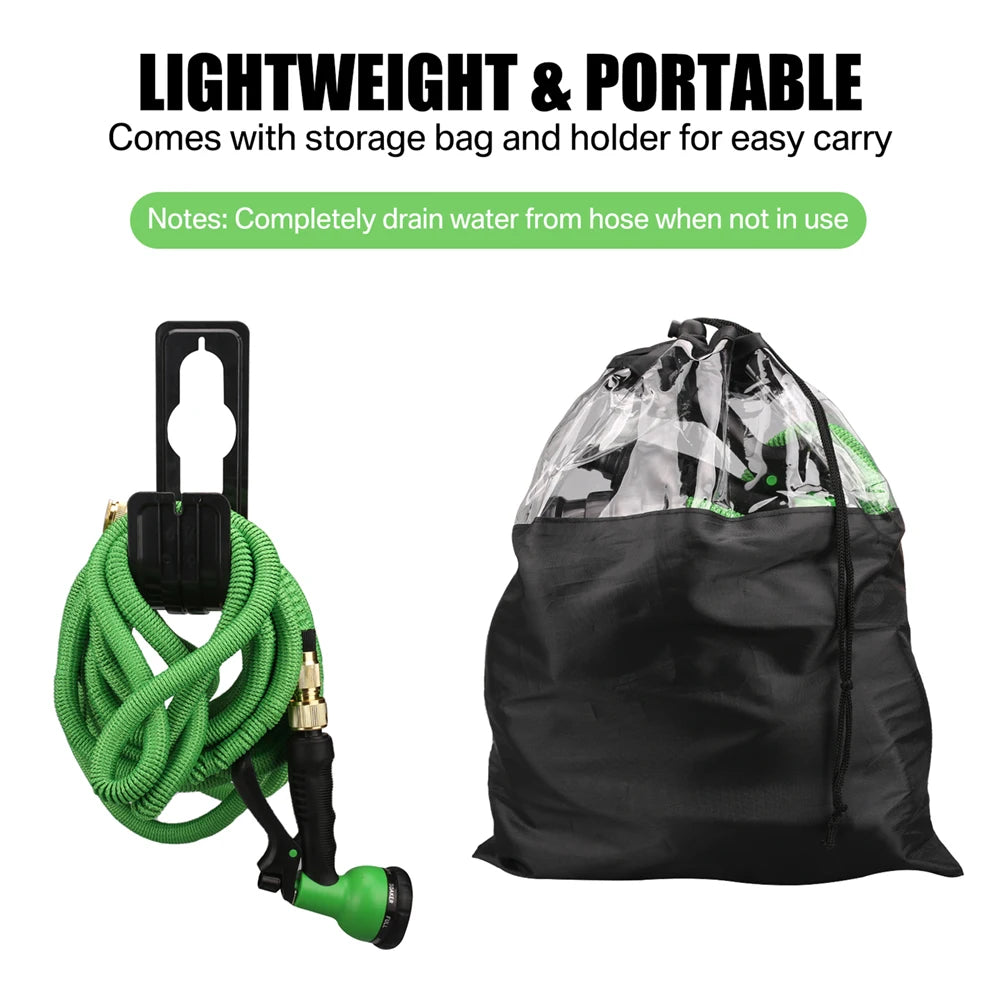 Expandable Garden Hose 25ft–150ft with Nozzle Lightweight, no-kink, durable flexible hose expands when filled, shrinks for easy storage.
Perfect for car washing, garden watering, patio cleaning.