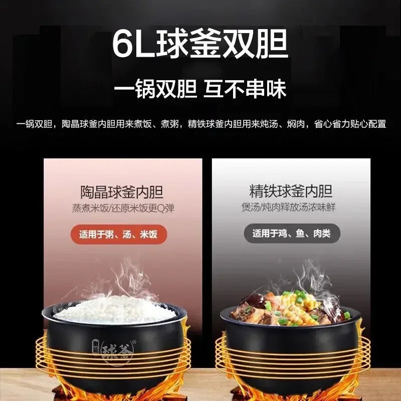 Supor Electric Pressure Cooker High Pressure Cooker Household Double Tank 6L Large Capacity Multi-function 5-8 People