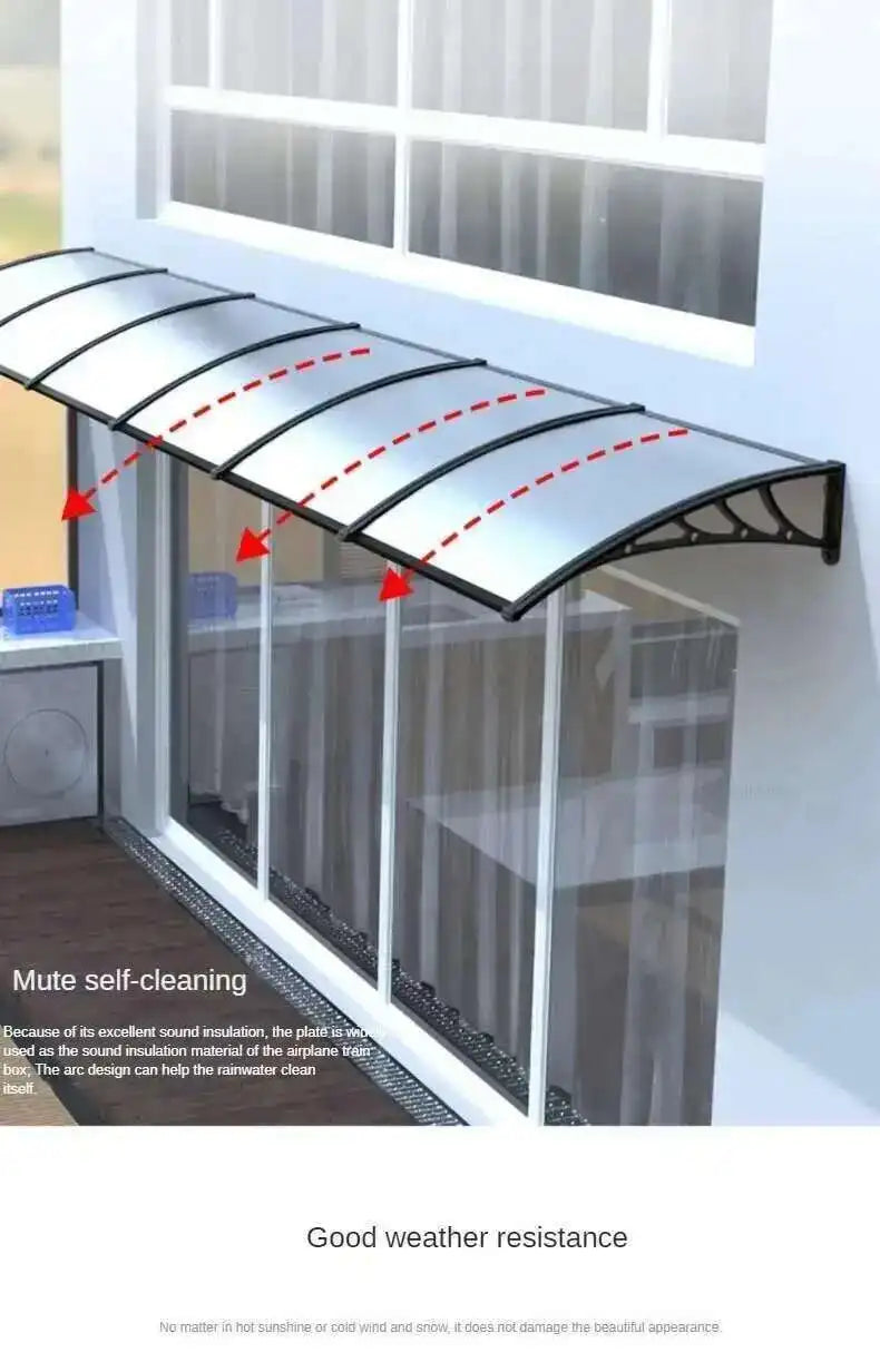 Fashionable Aluminum-plastic Panel Awnings for Outdoor Rainproof UV-proof Silent Awning Modern Simple Awnings for Door Head