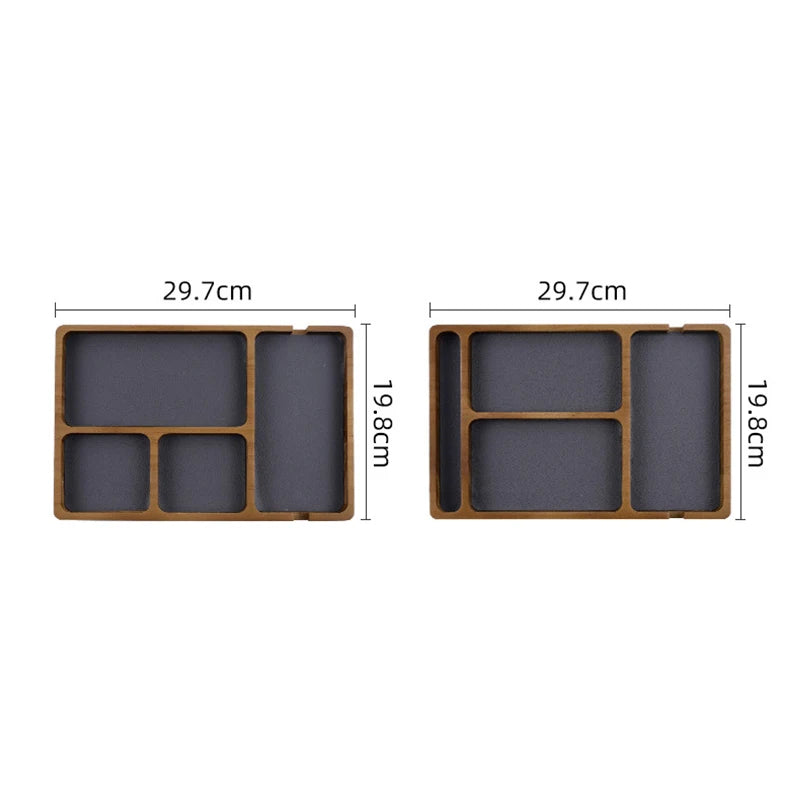 Wooden Desktop Storage Organizer Box With Compartments Home Office Glasses Mobile Phone Earphones Sundries Storage Box