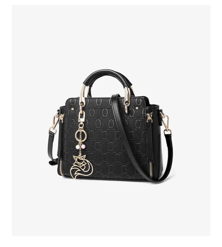 Cowhide Leather Women’s Handbag Luxury Design Elegant shoulder, crossbody, and tote style in one. Spacious and stylish, perfect for moms and everyday use.