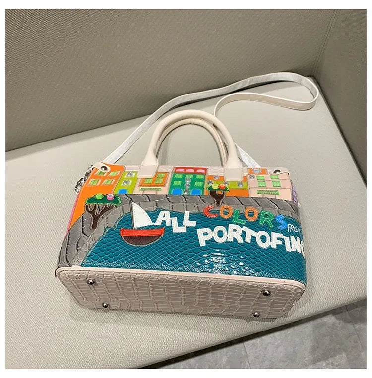 High-Quality Women’s Shoulder Bag Fashion.Features creative 3D embroidery design with a youthful, stylish look. Versatile crossbody bag perfect for everyday wear.