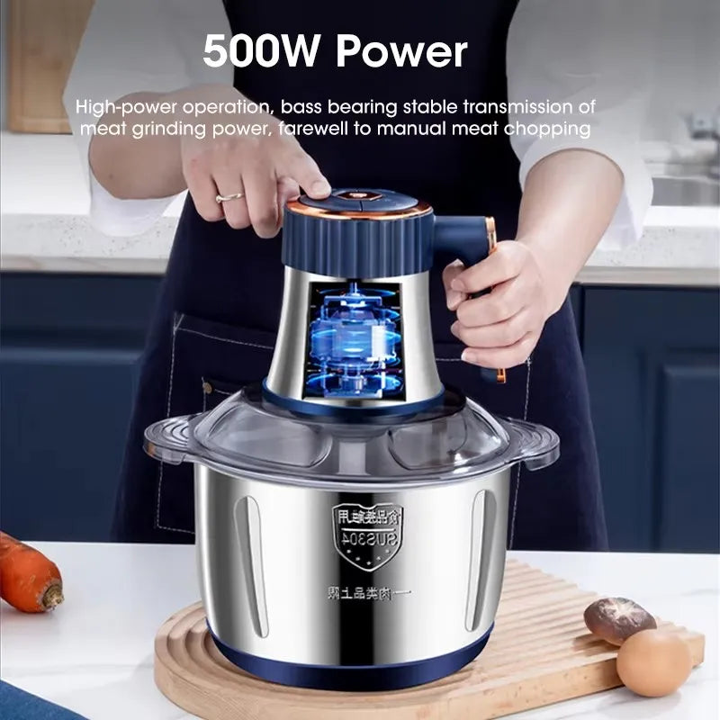 Stainless Steel Electric Chopper Meat Grinder Mincer Blenders For Kitchen Food Processor Multifunctional Kitchen Food Shredder