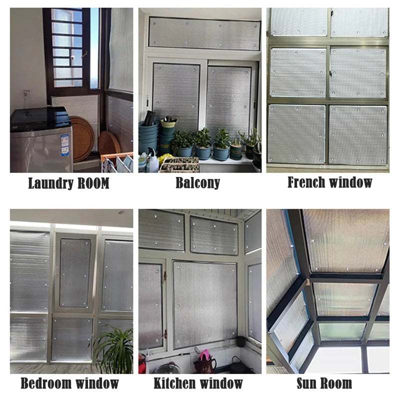 Home Windows Sunshades Anti-UV Aluminum Foil Shading Screen Sunshine Room Shading Board Keep Warm Film Balcony Privacy Pad