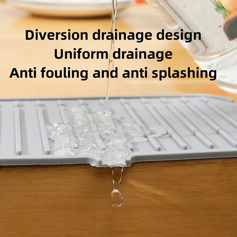 Silicone Faucet Drain Pad Kitchen Household Anti-Splash Non-Slip Faucet Pad Dry Foldable Washing Countertop Soap Non-Slip Pad