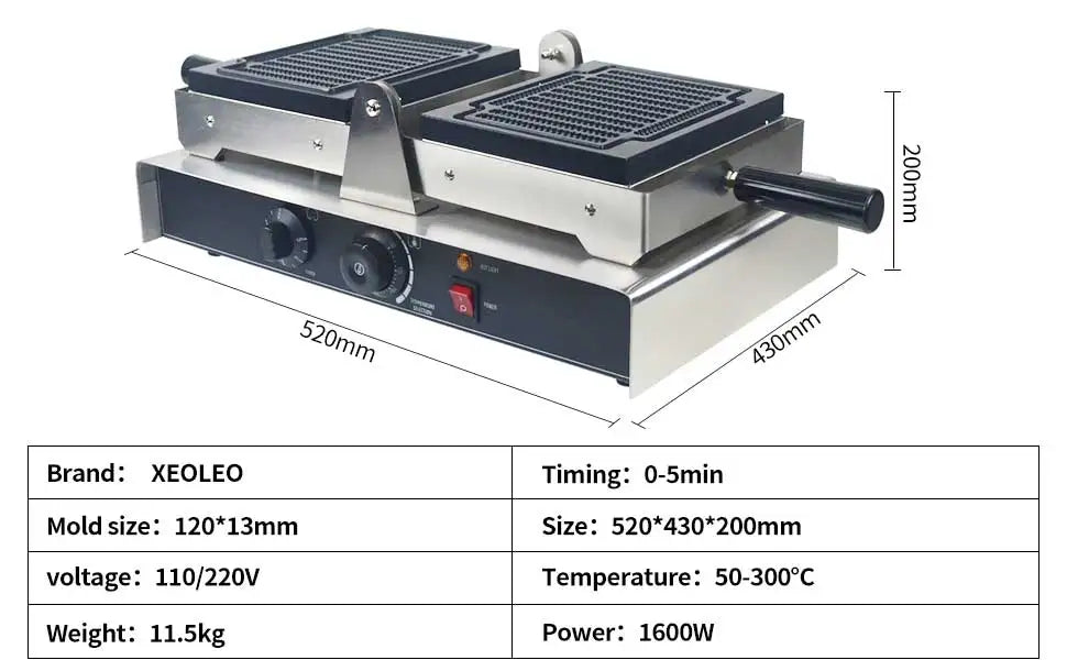 XEOLEO Electric Waffle Maker 1600W Threaded Shape Waffle Maker Machine French Fries Waffle Stick Machine Waffle Iron
