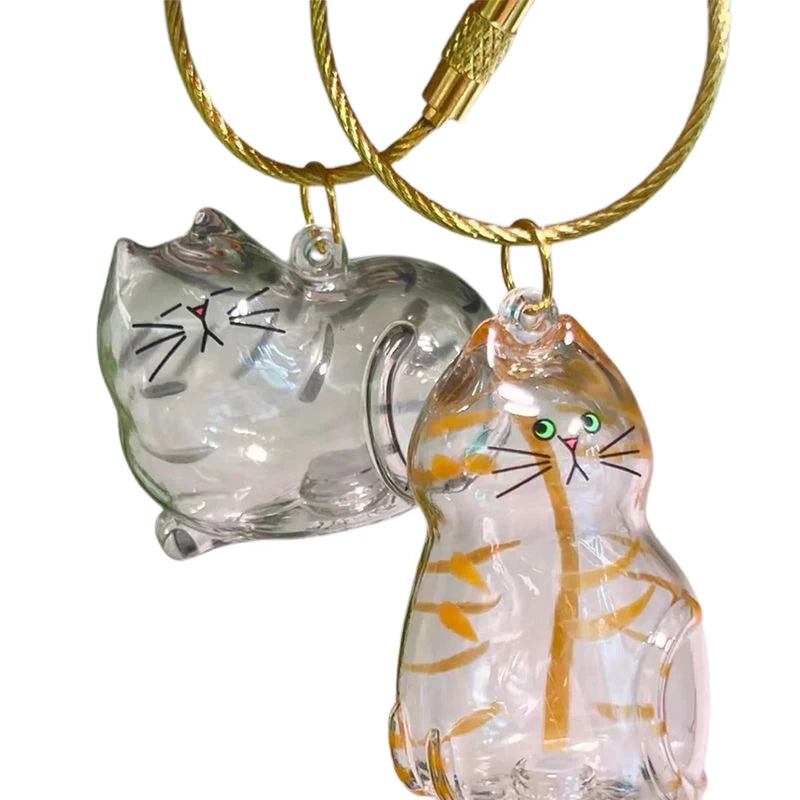 2Pcs Transparent Cat Fur Storage Box Pendant Cat Hair Capsule Commemorative Collection Bag Pendant Keychain Cat Accessories