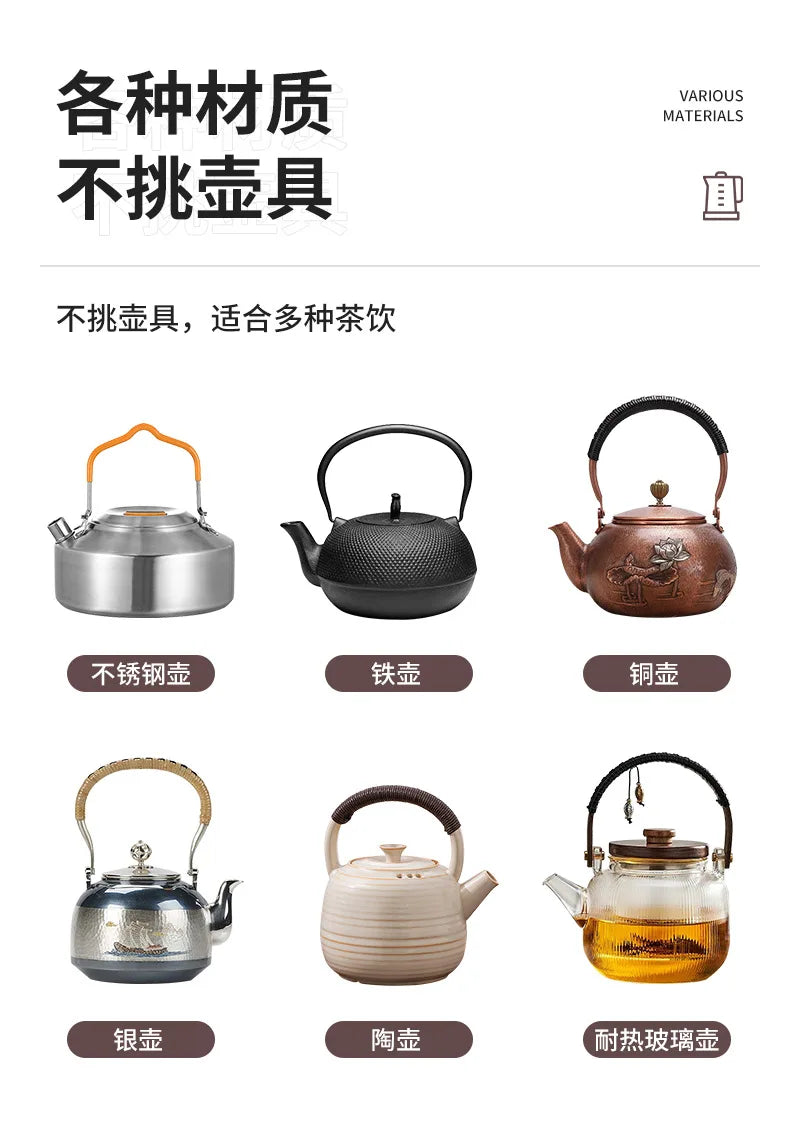 New Electric Ceramic Stove with Right Side Knob Indoor Tea Kettle Home Use Tea Boiler Small Electric Kettle Quiet Tea Stove