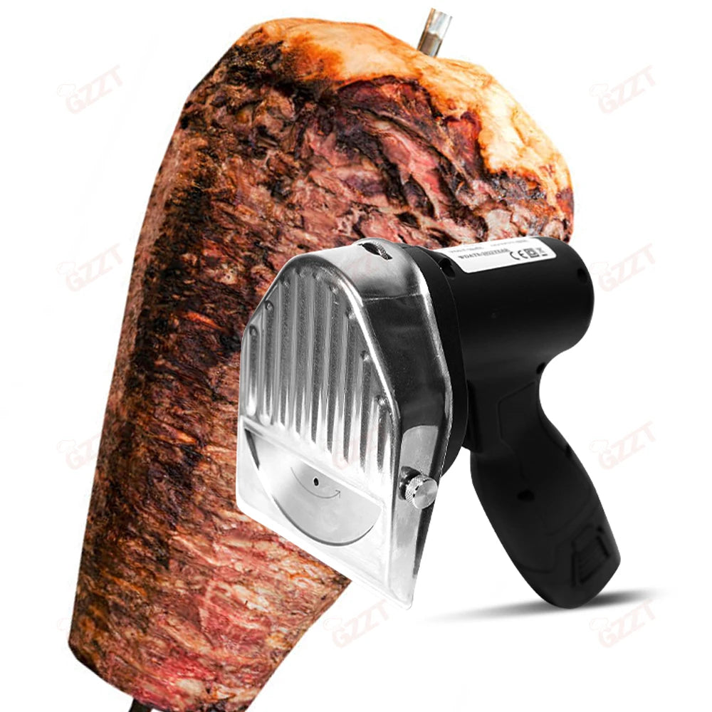 GZZT Cordless Meat Slicer Battery-Charged Handheld Roast Meat Cutter | Shawarma and Doner Slicing Knife Efficient Cutting Tool