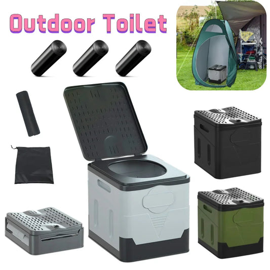 Portable Toilet Car Toilet Bucket Trash Can Travel Outdoor Camp Folding Toilet Reusable For Emergency Self-driving For Adult Kid