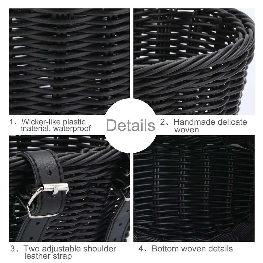 Kids Bike Basket Cycling Handlebar Pouch Bicycle Wicker Baskets Child Scooter Front Storage Basket Children Bike Carrier Bags