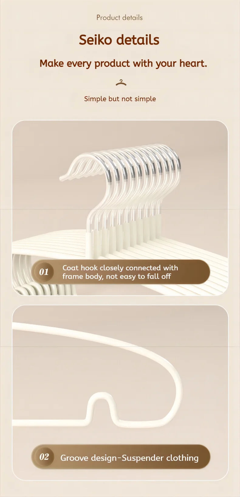 10PCS Simple Clothes Hanger Non Slip Dormitory Household Clothes Hanging to Prevent Clothes Deformation Clothes Storage