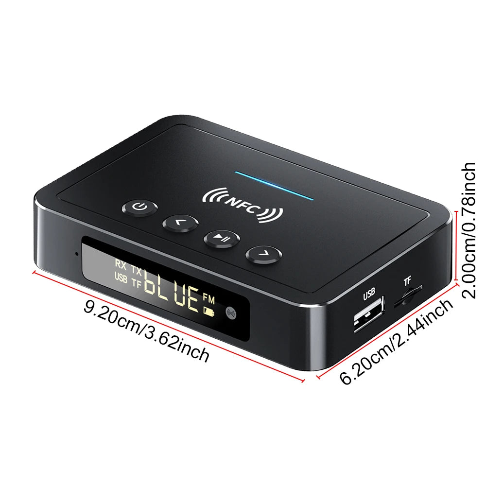 Rechargeable Digital Adapter Bluetooth 5.4 M6 Bluetooth Receiver Transmitter 3.5mm AUX/RCA/USB U Disk/TF Input Remote Controller