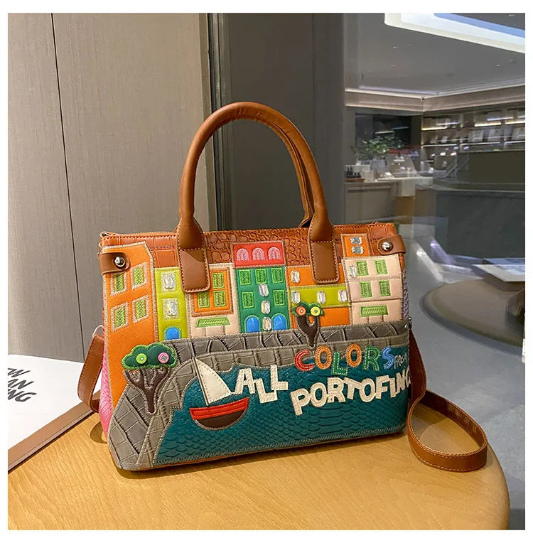 High-Quality Women’s Shoulder Bag Fashion.Features creative 3D embroidery design with a youthful, stylish look. Versatile crossbody bag perfect for everyday wear.