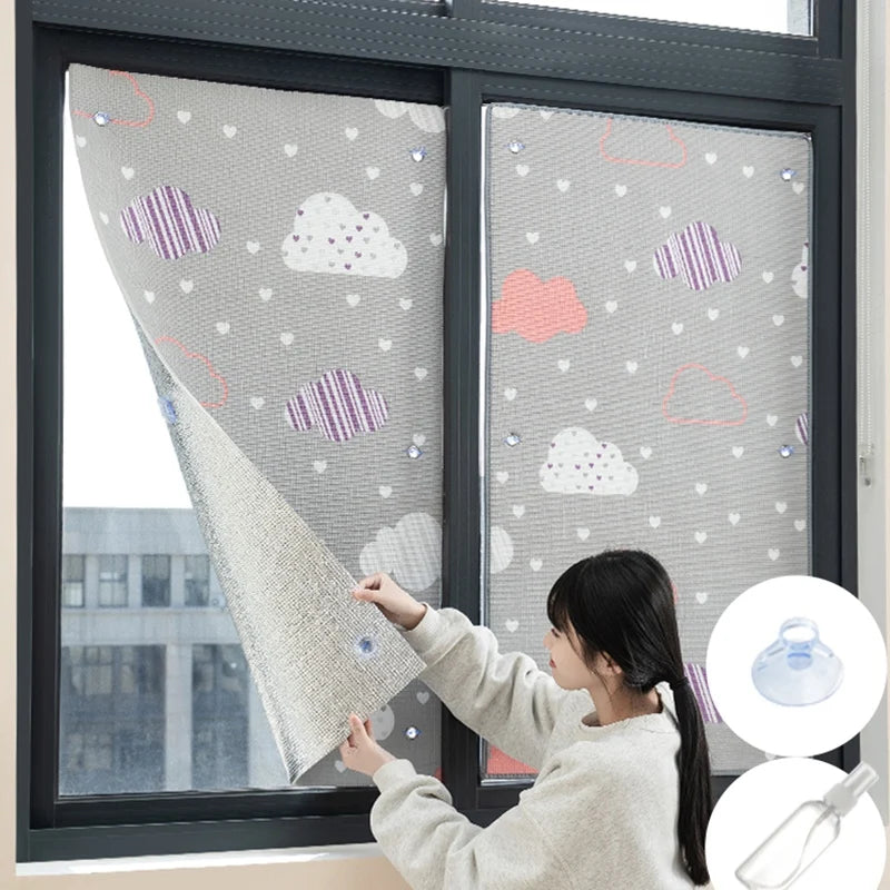 Home Windows Sunshades Anti-UV Aluminum Foil Shading Screen Sunshine Room Shading Board Keep Warm Film Balcony Privacy Pad