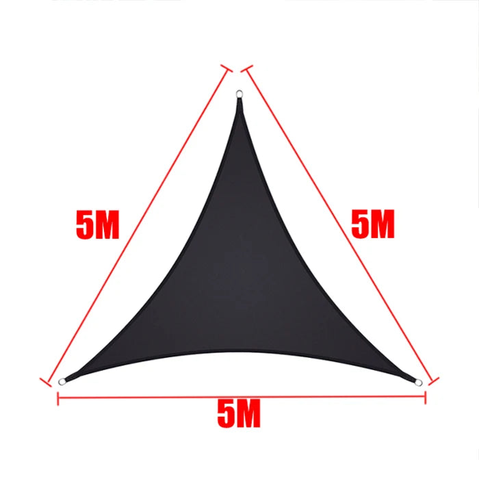 Black All size Waterproof Sun Shade Sail Square Rectangle Garden Terrace Canopy Pool Shade Triangle Camp Hiking Yard Awning