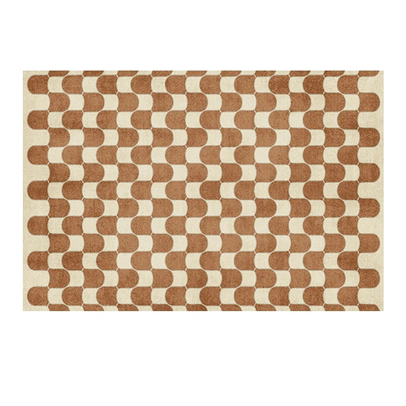 French Retro Rugs for Bedroom Checkerboard Living Room Decoration Carpet Ins Wind Plaid Bedside Floor Mat Large Area Plush Rug