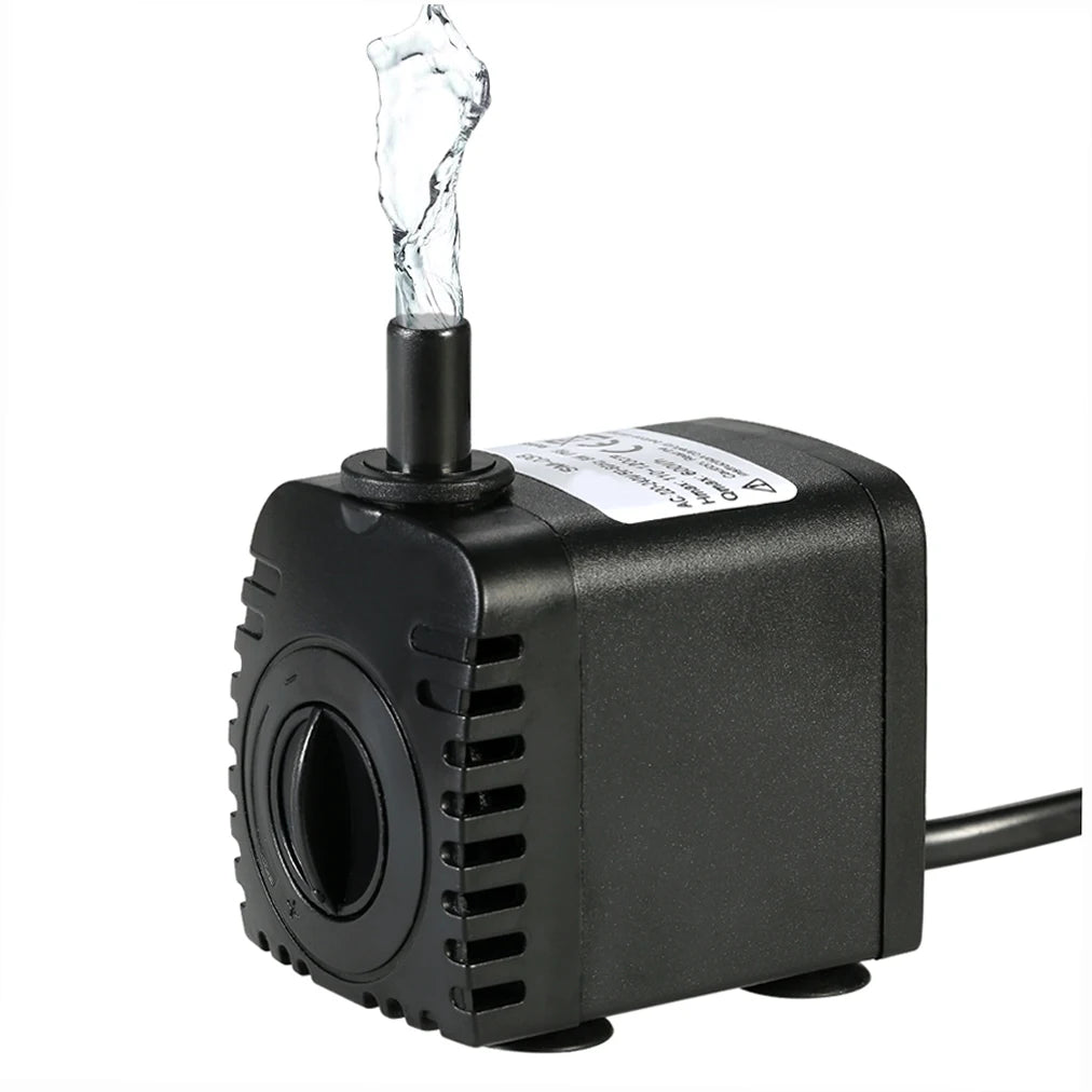 600L/H 8W Submersible Pond Water Pump for Aquarium Tabletop Fountains Pond Water Gardens and Hydroponic Systems with 2 Nozzles