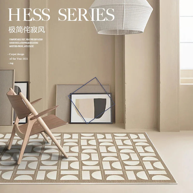French Retro Rugs for Bedroom Checkerboard Living Room Decoration Carpet Ins Wind Plaid Bedside Floor Mat Large Area Plush Rug