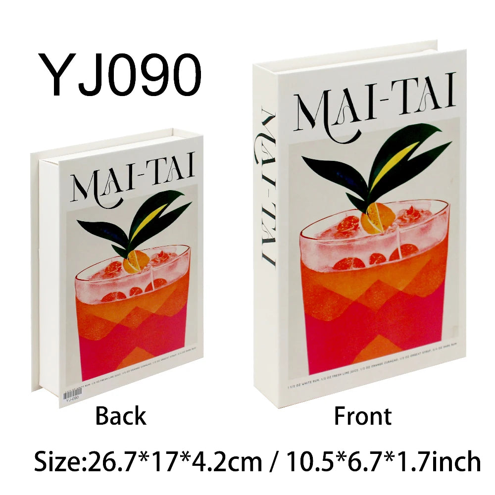 Aperol Cocktail Luxury Fake Books Decoration Coffee Table Decorative Books Club Villa Hotle Decoration Shooting Props Home Extra