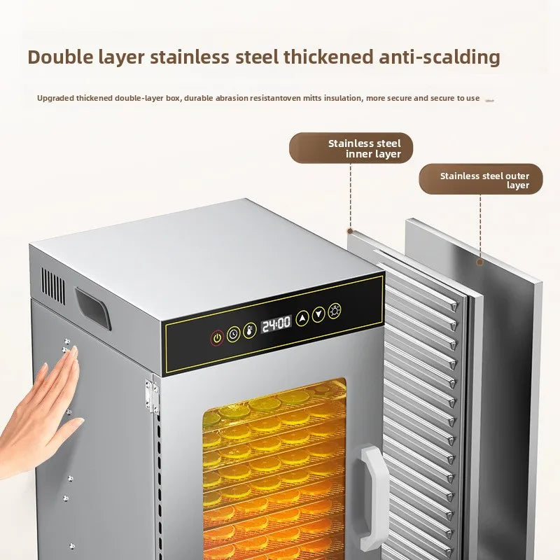 Premium 18-Tier Stainless Steel Food Dehydrator Commercial & Home Use, Adjustable Energy-Efficient Drying for Fruits/Meat/Herbs