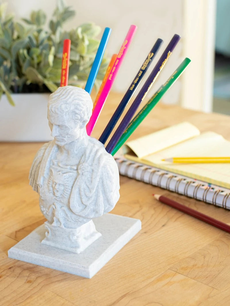 Julius Caesar statue Office Desk Pen Holder Office Desk Organizer Office Decor pen Rack Gift Stationery teacher gift