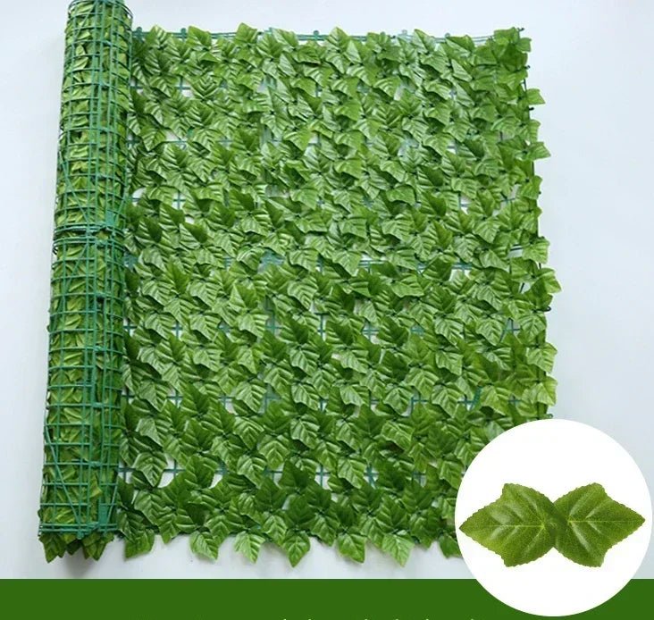 Artificial Leaf Privacy Fence Screen  Fake Hedge Panels Balcony Screen Ivy Leaves Fence Screen for Wall Garden Patio Decor