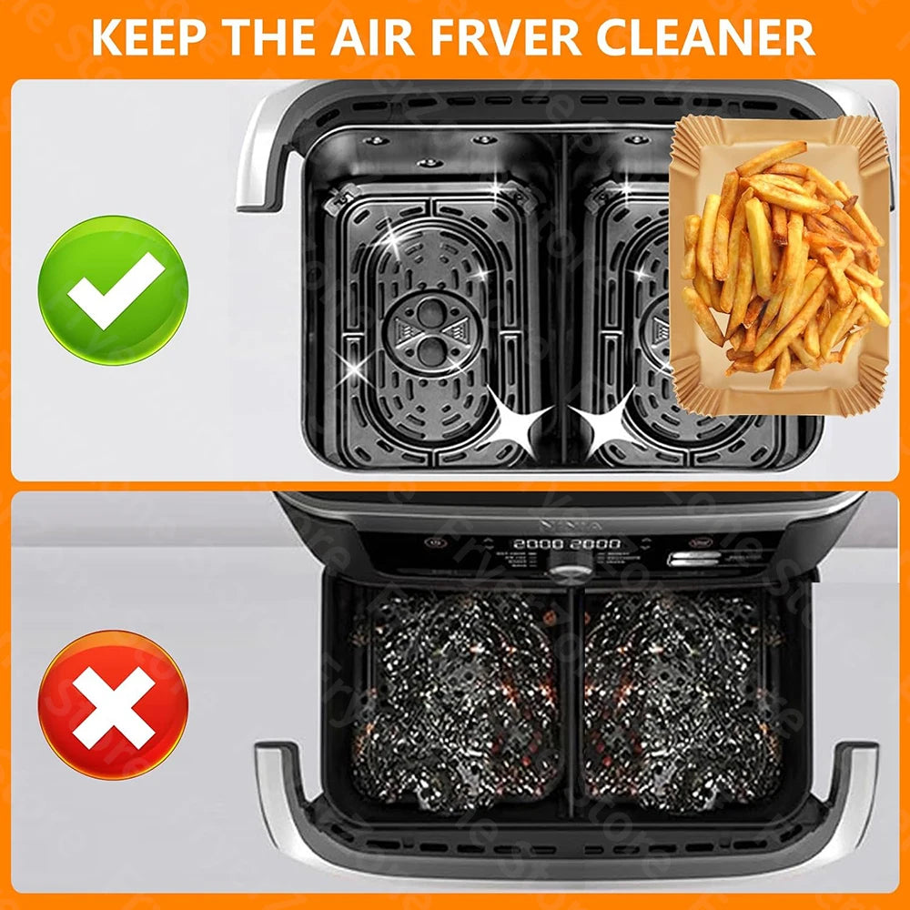 10.4L and 5.2L Air Fryer Disposable Paper Liners For Ninja AF500EU Baking Paper for Ninja Foodi Flex Air Fryer Airfryer Tools