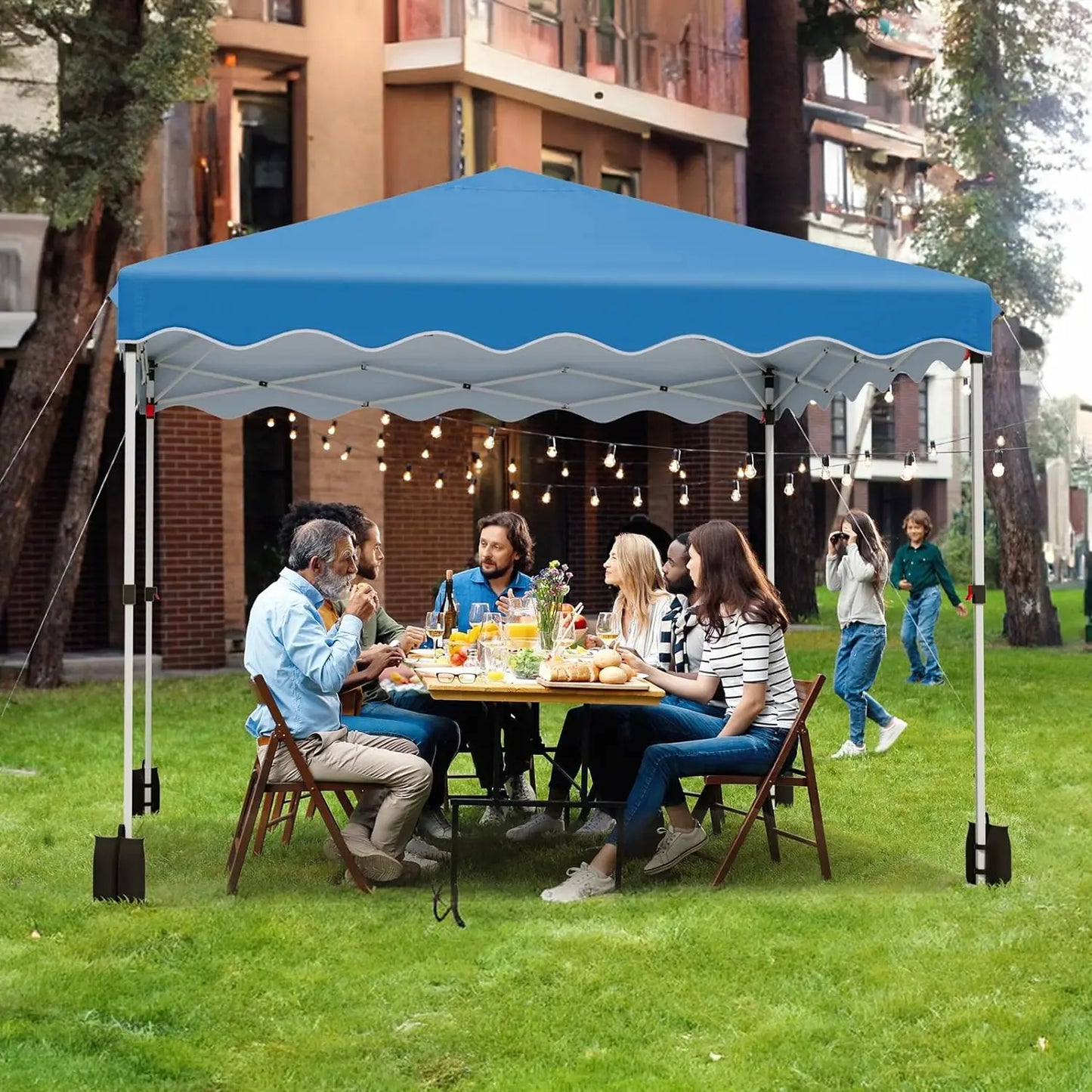 3x3M Gazebo Tent Pop up Canopy Instant with Bag Bonus 4 Weight Sandbags,& Carry Bag Foldable Shelter Outdoor Garden Tent