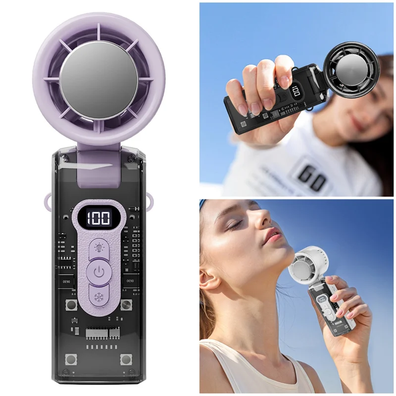 Portable Fan High Speed Handheld Turbo Fan Overcharge, Overcurrent And Overdischarge Protection Black-ABUA