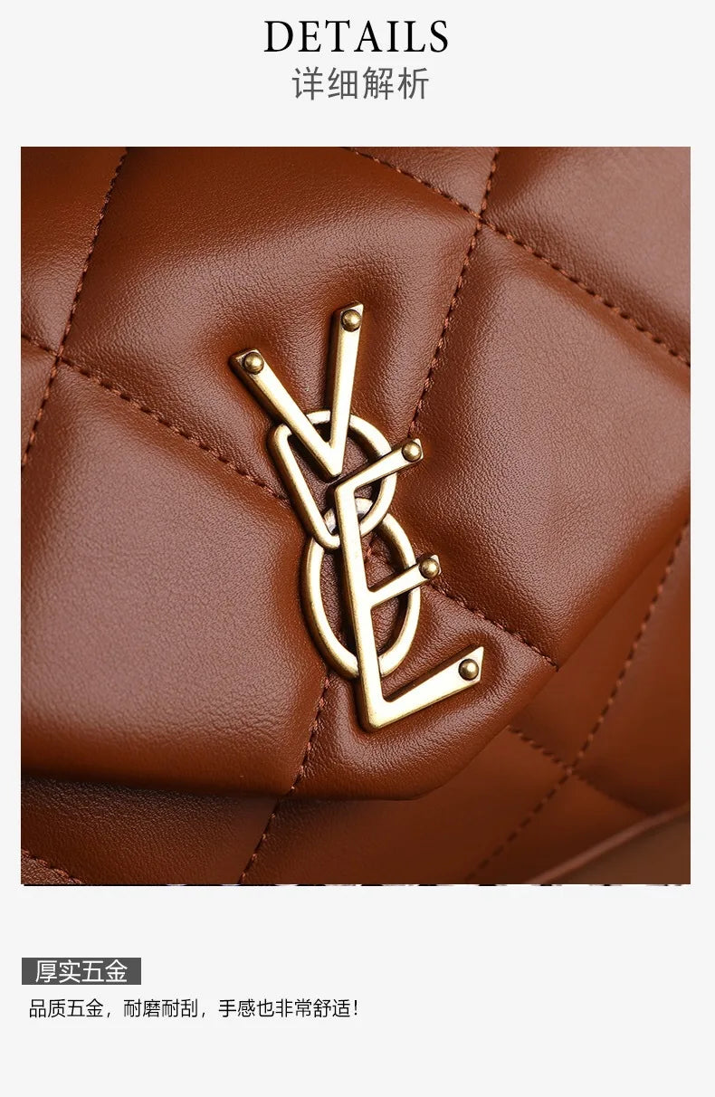 High-End Diamond Grid Handbag Fashion Chain Design Elegant and versatile shoulder/crossbody bag with a stylish quilted look. Perfect for everyday wear or special occasions.