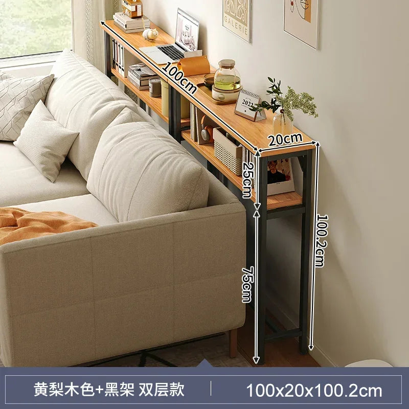 Rear Sofa Gap Table Narrow Side Table Multi-functional Living Room Long Partition Rack Bed Tail Storage Space-Saving Furniture