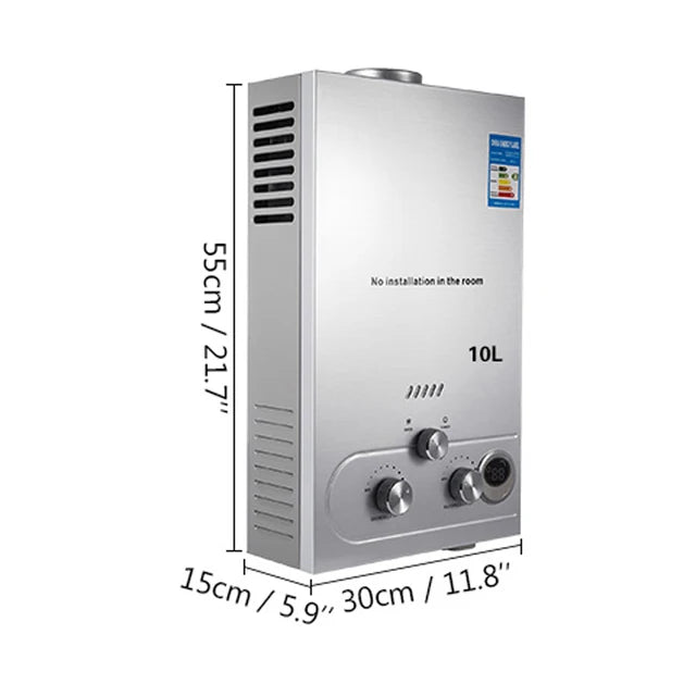 6L/8L/10L/12L/16L/18L LPG Water Heater Propane Gas Tankless Stainless Instant Boiler 36KW Liquefied Petroleum Gas Water Heater