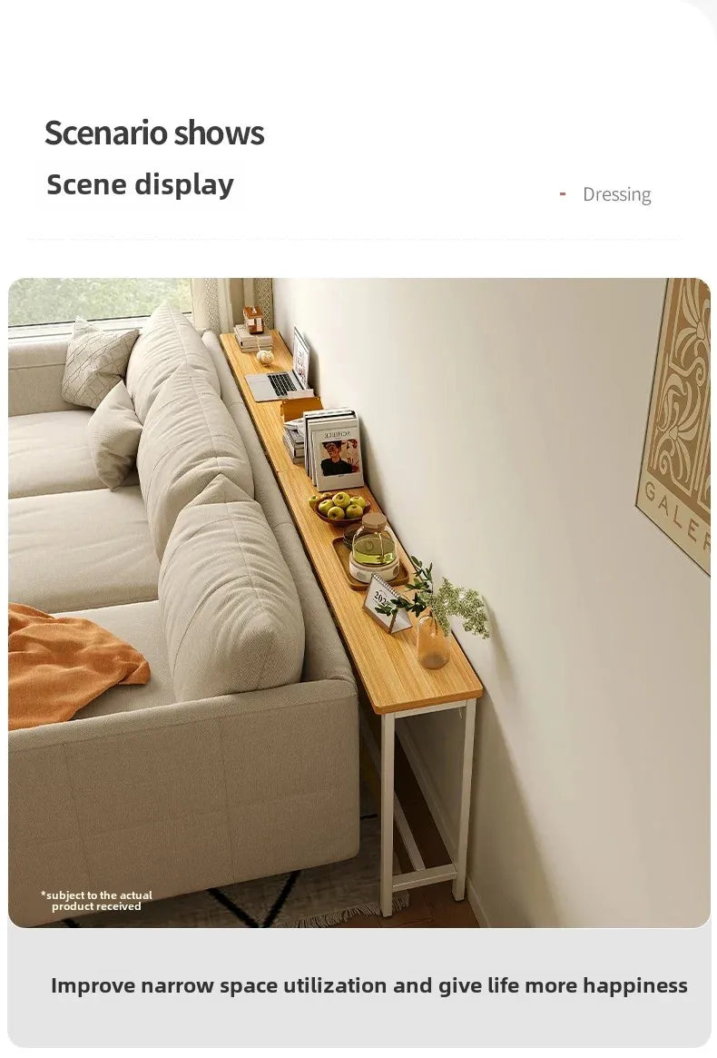 Rear Sofa Gap Table Narrow Side Table Multi-functional Living Room Long Partition Rack Bed Tail Storage Space-Saving Furniture