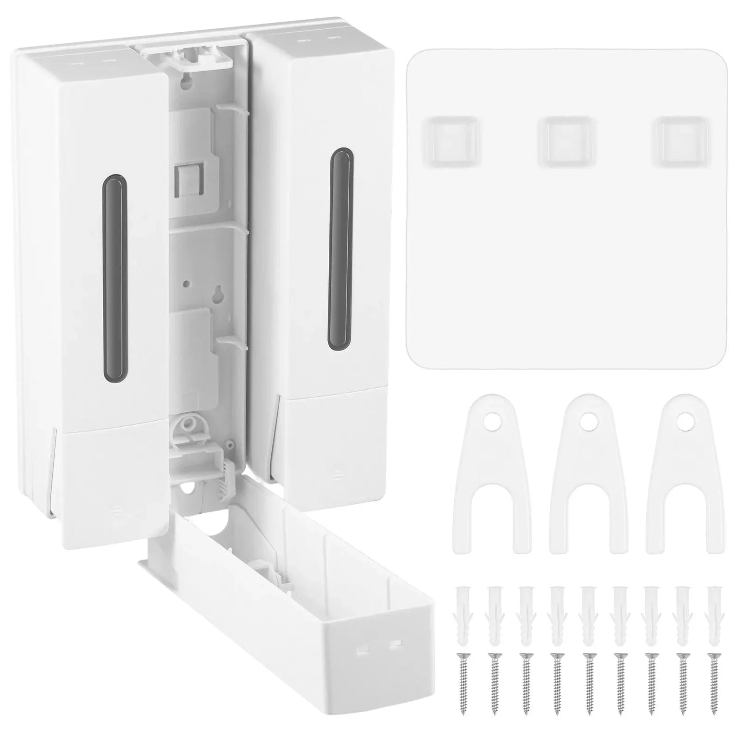 400ML Soap Dispenser Wall Mounted 3 Chamber Shower Soap Dispenser Adhesive Shampoo Conditioner Dispenser Bathroom Accessories