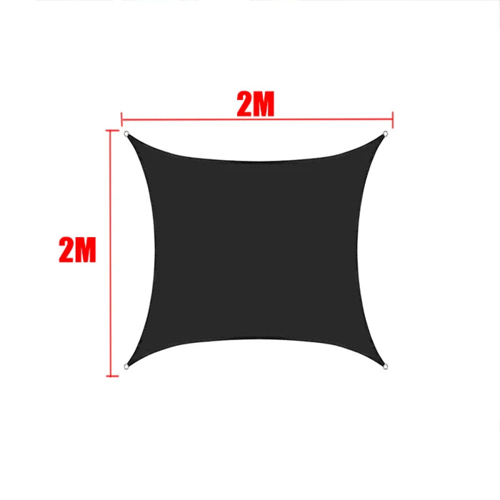 Black All size Waterproof Sun Shade Sail Square Rectangle Garden Terrace Canopy Pool Shade Triangle Camp Hiking Yard Awning