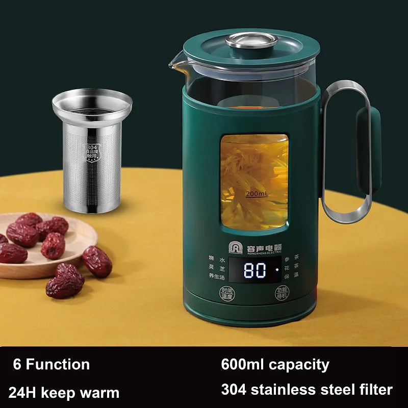 600ml Smart Tea Maker Portable Mini Health Pot Home Travel Multi-function Electric Kettle Automatic keep warm Kettle 220V