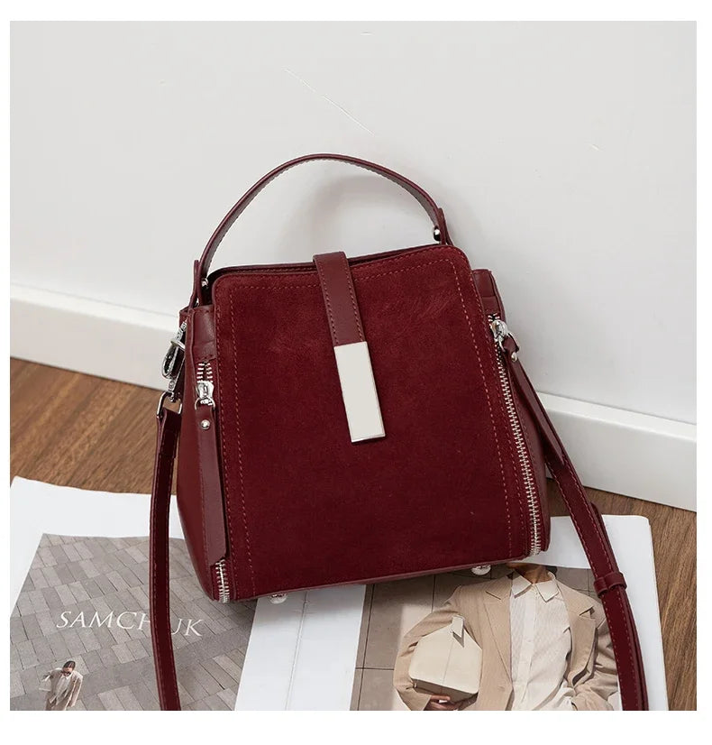 Winter Vintage Suede Leather Women’s Bag – Luxury Cowhide Design Elegant shoulder and crossbody handbag with a timeless vintage look. Soft, durable, and perfect for stylish winter wear.