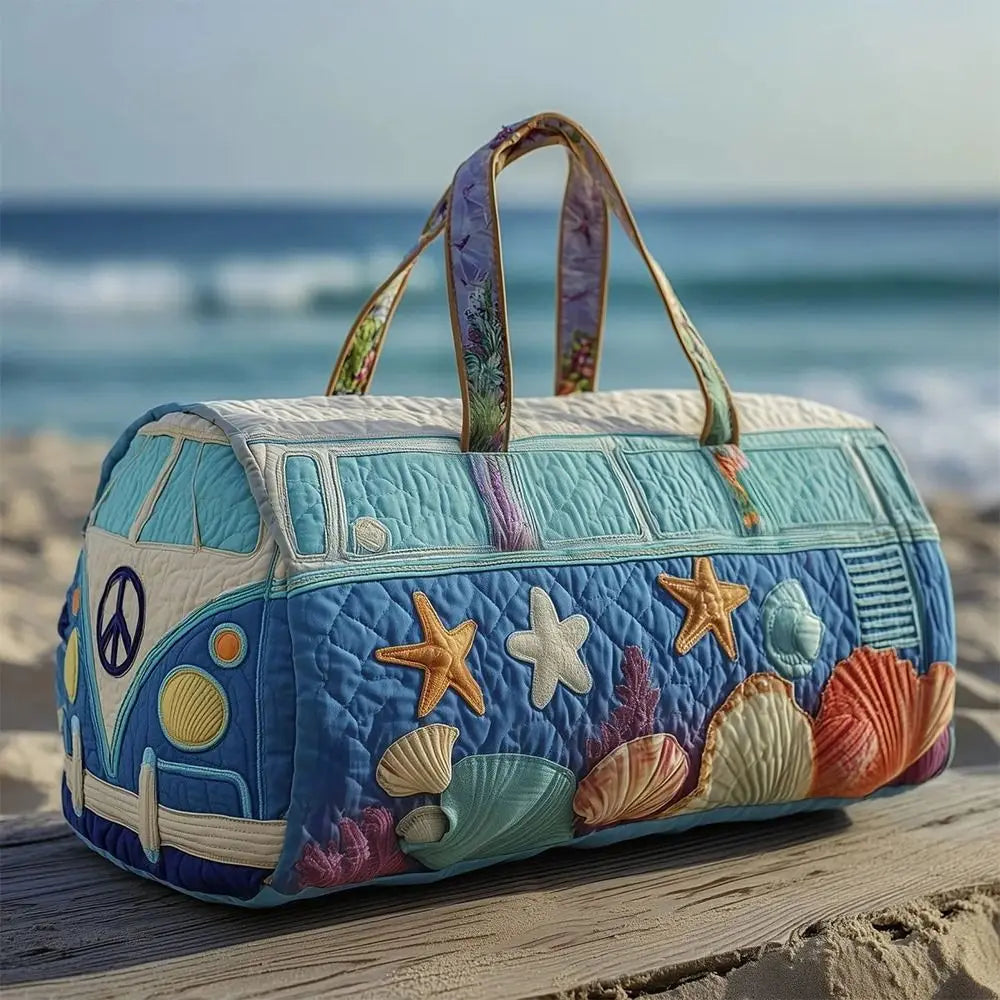 Quilted Cotton Quilted Travel Bag 3D Design Hippie Vibe Duffle Bag Frog Pattern Boho Style Printed Yoga Bag Yoga Practice
