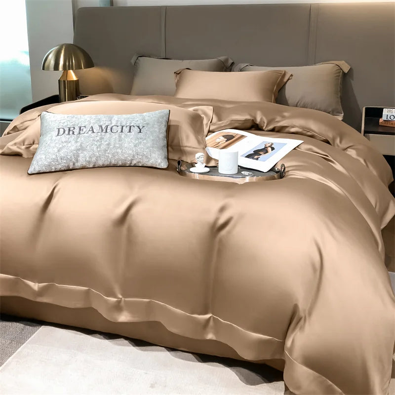 Dreamreal Pure Bamboo Bedding Set for Hotel Home Luxury Organic Bamboo Duvet Cover Fitted Bed Sheet Sets Pillowcase Cooling Soft