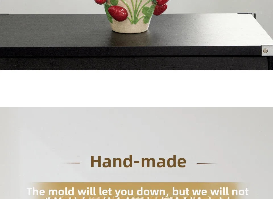 Emboss Strawberry Vase Ceramic Vase Children's Room Artifact Floral Accessories Fruit Pot Flowerpot Home Decoration Accessories
