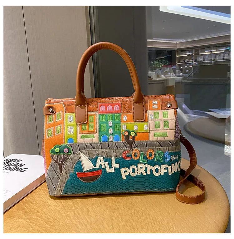 High-Quality Women’s Shoulder Bag Fashion.Features creative 3D embroidery design with a youthful, stylish look. Versatile crossbody bag perfect for everyday wear.
