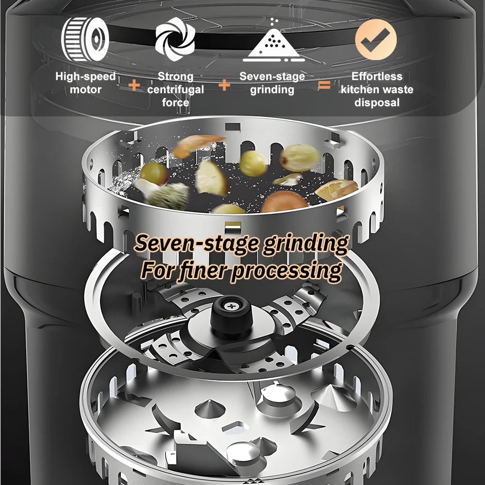 Electric Kitchen Food Waste Disposer – Heavy-Duty Under-sink garbage disposal unit with 220V, 550W power. Efficiently grinds food waste for easy kitchen cleanup.