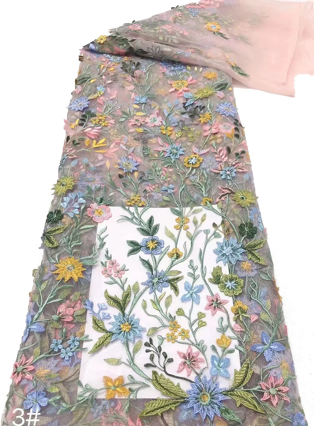 Quite Beautiful Africa Multi Color Fabric 3D Flower High Quality 2024 Embroidery Net Lace Rich Senegalese Wedding Party Dress