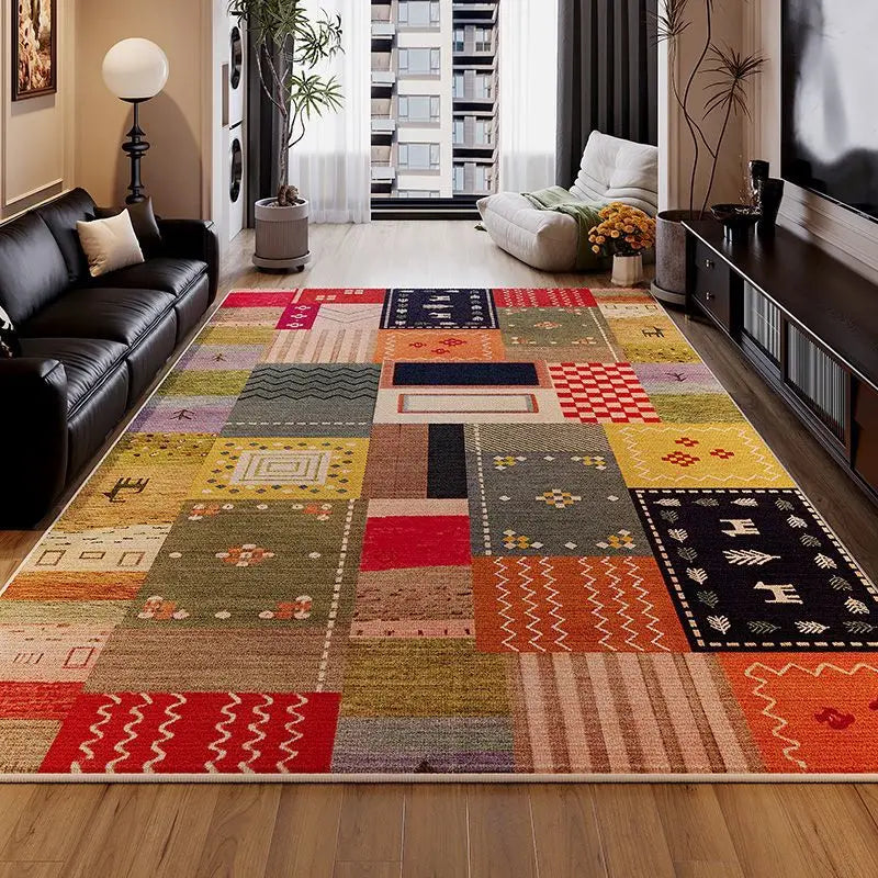 Moroccan Ethnic Style Living Room Rugs Luxury Cloakroom Antiskid Big Size Carpet Room Decoration Home Entrance Floor Soft Mats
